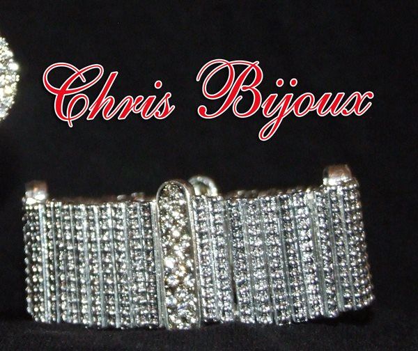 Bracelete Prata com strass